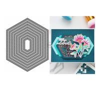DzIxY Hexagon Background Board Metal Cutting Dies for Card Making Kit Embossing Paper Die Cuts Set Scrapbook Stencils Supplies Machine Templates