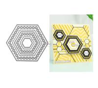DzIxY Hollow Hexagon Background Label Metal Cutting Dies for Card Making Kit Embossing Paper Die Cuts Set Scrapbook Stencils Supplies Machine Templates