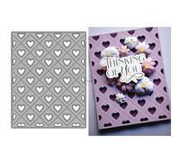 DzIxY Hollowed Out Heart Shaped Background Board Metal Cutting Dies for Card Making Kit Embossing Paper Die Cuts Set Scrapbook Stencils Supplies Machine Templates