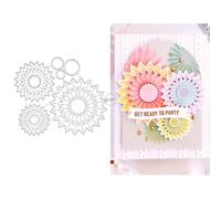DzIxY Hollowed Radial Flowers Pattern Circular Lace Border Metal Cutting Dies for Card Making Kit Embossing Paper Die Cuts Set Scrapbook Stencils Supplies Machine Templates