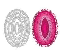 DzIxY Oval Hollow Lace Background Metal Cutting Dies for Card Making Kit Embossing Paper Die Cuts Set Scrapbook Stencils Supplies Machine Templates