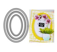 DzIxY Oval Various Lace Background Board Labels Metal Cutting Dies for Card Making Kit Embossing Paper Die Cuts Set Scrapbook Stencils Supplies Machine Templates