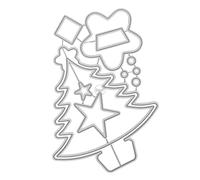 DzIxY Patchwork Christmas Tree Five Pointed Star Metal Cutting Dies for Card Making Kit Embossing Paper Die Cuts Set Scrapbook Stencils Supplies Machine Templates
