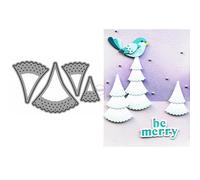 DzIxY Patchwork Christmas Trees Metal Cutting Dies for Card Making Kit Embossing Paper Die Cuts Set Scrapbook Stencils Supplies Machine Templates