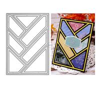 DzIxY Patchwork Geometric Background Board Metal Cutting Dies for Card Making Kit Embossing Paper Die Cuts Set Scrapbook Stencils Supplies Machine Templates