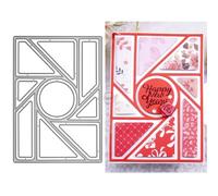 DzIxY Patchwork Geometric Circle Background Board Metal Cutting Dies for Card Making Kit Embossing Paper Die Cuts Set Scrapbook Stencils Supplies Machine Templates