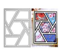 DzIxY Patchwork Geometric Hexagon Background Board Metal Cutting Dies for Card Making Kit Embossing Paper Die Cuts Set Scrapbook Stencils Supplies Machine Templates