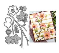 DzIxY Patchwork Peach Blossoms Flowers Tree Branches Metal Cutting Dies for Card Making Kit Embossing Paper Die Cuts Set Scrapbook Stencils Supplies Machine Templates
