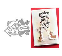 DzIxY Patchwork Two Dogs and Deer Antlers Metal Cutting Dies for Card Making Kit Embossing Paper Die Cuts Set Scrapbook Stencils Supplies Machine Templates