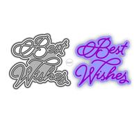 DzIxY Shadow Blessings Word Best Wishes Metal Cutting Dies for Card Making Kit Embossing Paper Die Cuts Set Scrapbook Stencils Supplies Machine Templates
