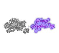 DzIxY Shadow English Words Happy Mother's Day Metal Cutting Dies for Card Making Kit Embossing Paper Die Cuts Set Scrapbook Stencils Supplies Machine Templates