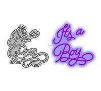 DzIxY Shadow English Words It's A Boy Metal Cutting Dies for Card Making Kit Embossing Paper Die Cuts Set Scrapbook Stencils Supplies Machine Templates