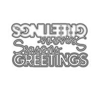DzIxY Shadow English Words Season's Greetings Metal Cutting Dies for Card Making Kit Embossing Paper Die Cuts Set Scrapbook Stencils Supplies Machine Templates