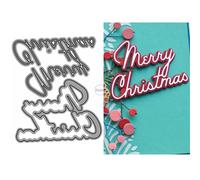DzIxY Shadow Merry Christmas Words Metal Cutting Dies for Card Making Kit Embossing Paper Die Cuts Set Scrapbook Stencils Supplies Machine Templates