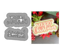 DzIxY Shadow Words Merry Christmas Metal Cutting Dies for Card Making Kit Embossing Paper Die Cuts Scrapbook Machine Stencils Storage Pockets Supplies