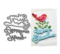 DzIxY Shadow Words Merry Christmas Metal Cutting Dies for Card Making Kit Embossing Paper Die Cuts Set Scrapbook Stencils Supplies Machine Templates