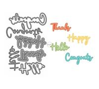 DzIxY Shadow Words Thanks Happy Metal Cutting Dies for Card Making Kit Embossing Paper Die Cuts Scrapbook Machine Stencils Storage Pockets Supplies