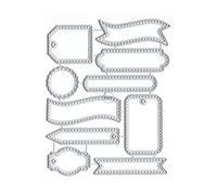 DzIxY Simplicity Geometry Label Metal Cutting Dies for Card Making Embossing Paper Die Cuts Sets Album Scrapbooking Templates Stencils Storage Pockets