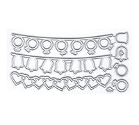 DzIxY Small Overlap Bell Heart Metal Cutting Dies for Card Making Embossing Paper Die Cuts Sets Album Scrapbooking Templates Stencils Storage Pockets