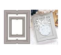 DzIxY Two Sizes of Square Border Metal Cutting Dies for Card Making Kit Embossing Paper Die Cuts Set Scrapbook Stencils Supplies Machine Templates
