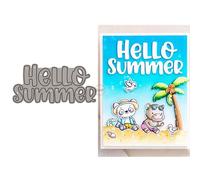 DzIxY Words Hello Summer Metal Cutting Dies for Card Making Kit Embossing Paper Die Cuts Set Scrapbook Stencils Supplies Machine Templates