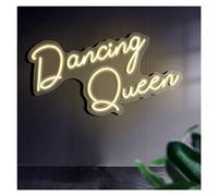 DzizJNC Dancing Queen Neon Signs Lights Handmade Led Neon Sign for Bar Decor Home Room Store Wall Decoration (Color : Warm white, Size : 49x31cm(19x12in))
