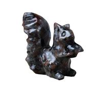 DZJXBZhu Flame Stone Squirrel Crystal Statue Healing Crystal Reiki Meditation Pocket Gemstone Guardian Sculpture Home Learning Table Desk Decor Collection Gift for Loved Ones
