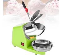 DzkZen Electric Shaved Ice Machine, Electric Dual Blades Ice Crusher Shaver Snow Cone Maker Machine 65 kg/hr for Home and Commercial Use Green