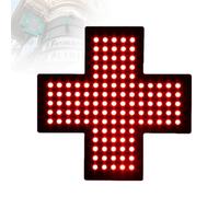 DzkZen LED Medical Cross Sign with Pull Switch - 3 Modes: Always On, Flashing, Overall Flashing for Clinic, Shop, Drugstore,Mortar Stores Red-48 * 48cm