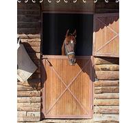 DZmaimo Farmhouse Brown Horse Print Polyester Waterproof Shower Curtain, 72Wx79H inch, Bathroom, Washable