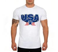 DZMDIP Men's Short Sleeve Patriotic American Design with Eagle and Flag Premium T-Shirt, Tsm01386bds, XL
