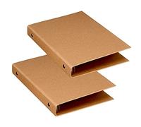 Dzmuero A5 Kraft Folder A5 Ring Binder 6 Rings, 2 Pcs, Brown