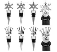 Dzmuero Wine Bottle Stoppers, Wine Stopper, 6 PCS Plastic Wine Stoppers for Bottles, Bottle Stoppers for Wine, Bottle Stopper Bottle, Reusable Bottle Saver Sealer Wine Corks (Snowflake and Crown)