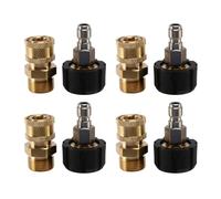 DZNDM0EVT Pressure Washer Adapter 8-Piece Pressure Washer Adapter Set M22 14mm to 1/4 Inch Quick Connect Kit Gold and Black(Onecolor)