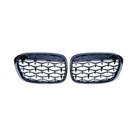 DZNEFYUP For X1 F48 F49 2016 2017 2018 2019 Car Diamond Front Kidney Grille Racing Grill Meteor Style Grills Front Radiator Grilles(Black)