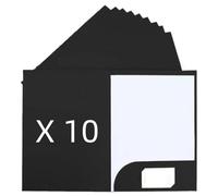 DZOZO 10Pcs A4 Insert Presentation Folder - Letter Size Business Report Holder, Kraft Black Cardboard Office Project File for Single Sheet Documents