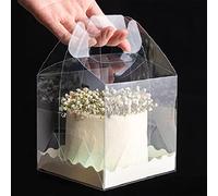 DZOZO 15Pcs 4 Inch Transparent Cake Box Square Plastic Baking Box Clear Cupcake Box for Large Muffin Salad Cheese Suitable for Home Baking Party Wedding Cake Shop