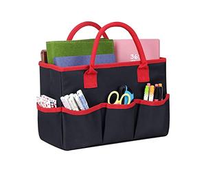 DZOZO Desktop File Folder Tote Storage Organizer Art Craft Storage Bag Foldable Gardening Tool Bag Teacher Office Supplies Tote Bag Art Organizer Craft Tote Bag