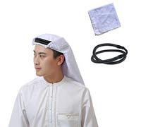 DZOZO Mens Arab Shemagh Scarf Arab Kaffiyeh Shemagh Scarf Head Wrap Muslim Hijab Headscarf Middle East Keffiyeh Headscarf Arabia Scarves Hijab Headband Desert Shawl Arabic Scarf Head Cover Cap
