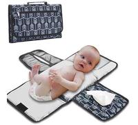 DZOZO Portable Nappy Changing Mat Baby Changing Pad with Storage Pockets Baby Diaper Changing Station Baby Travel Changing Pad with Built-in Pillow Newborn Essenials