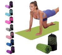 DZOZO Yoga Mat Towel Non Slip Hot Yoga Blanket Super Soft Sweat Absorbent Microfiber Mat Cloth with Mesh Bag