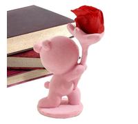 DzpKrka Bears Statue, Bears Statues Home Decor | Flower Bear for Girlfriend Ornament,Romantic Flow Desk Decor for Mother's Day Valentine's Day for Mom
