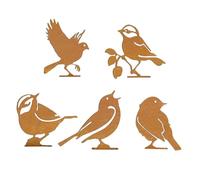 DzpKrka Bird Garden Decoration - 5 Pieces Vintage Sign Outdoor Decoration - Metal Rust Stake Bird Garden Artwork | For Fence Flower Pot Outdoor Lawn Patio Birthday Christmas