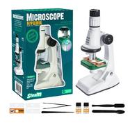 DzpKrka Children's Microscope | Educational Toy Stem Biological Sciences - 200X-1200X Magnification with LED Light for Boys and Girls Curious Little Scientists Science Enthusiasts Students