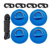 DzpKrka Cord for Kayak Deck, Patch with D Ring and Tree Rope for Kayak | Fastening Accessories Adhesive Patch 2.5 Meters Rope for Fishing Camping Boat Rafting Paddleboard