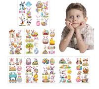 DzpKrka Easter Temporary Tattoo - 10 Sheets Easter Egg Bunny Stickers - Easter Temporary Tattoo Stickers, Easter Eggs Bunny Spring Holiday Themed Stickers for Kids Boys Girls