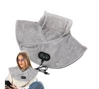DzpKrka Ergonomic USB Heated Neck Shoulder Massager Pad with Fast Heating Carbon Fiber Elements 3 Intensity Settings Lightweight and Foldable for Use at Home Office Or During Travel