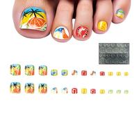 DzpKrka False Toe Nails - Reusable Summer Designs for Decorative Nails | Decorative Stickers for Adults, Crafts, Family Activities & Beach