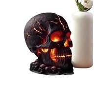 DzpKrka Gothic Skull Table Lamp, 17cm Skull Flame Table Lamp, Halloween Skulls Statue Desk Lamps, Night Light Skeleton Halloween Decorations, Home Decorations for Bedroom Living Room Party Supplies