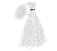 DzpKrka Mesh Produce Bags, Pack of 100 Stretchy and Vegetable Bags with Drawstring Closure, 40 cm Reusable Nets for Harvesting, Shopping, Food, Sea Animals, Fruits, White, see description, See